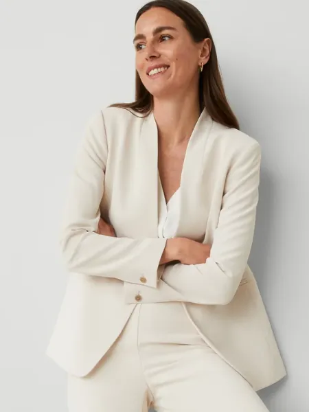 Structured Ivory Wool Blazer